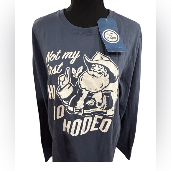 🤣NWT! LIFE IS GOOD-COWBOY SANTA SHIRT! “NOT MY FIRST HO HO HODEO” UNISEX! - Picture 11 of 12